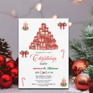 Mountain of Gifts Christmas Party  Invitation
