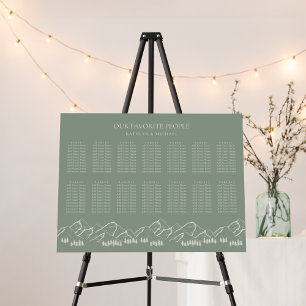 Mountain Outdoor Green Wedding 14 Table Seating Foam Board