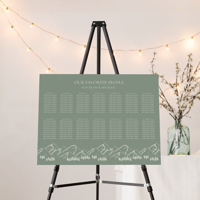 Mountain Outdoor Green Wedding 14 Table Seating Foam Board (Creator Uploaded)