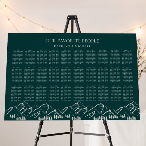 Mountain Outdoor Green Wedding 30 Table Seating Foam Board