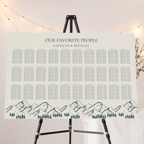 Mountain Outdoor Green Wedding 30 Table Seating Foam Board