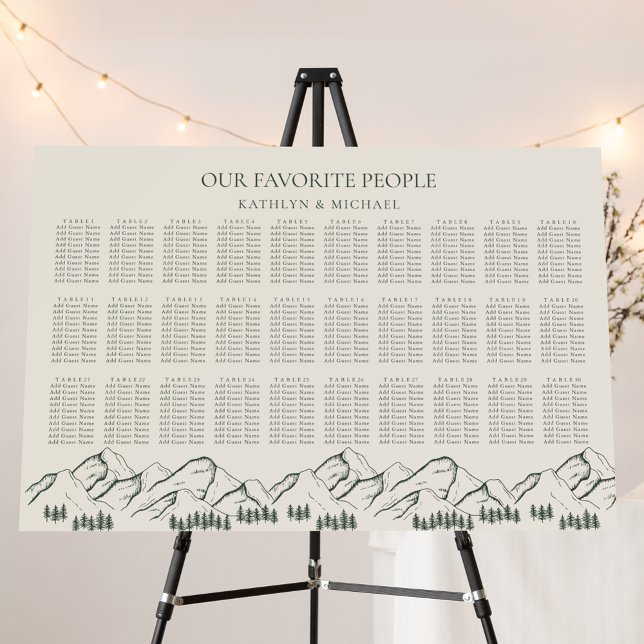 Mountain Outdoor Green Wedding 30 Table Seating Foam Board (Creator Uploaded)