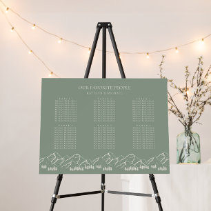 Mountain Outdoor Green Wedding 6 Table Seating Foam Board