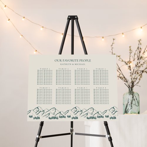 Mountain Outdoor Green Wedding 8 Table Seating Foam Board