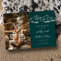 Mountain Outdoor Sage Green Wedding Save The Date
