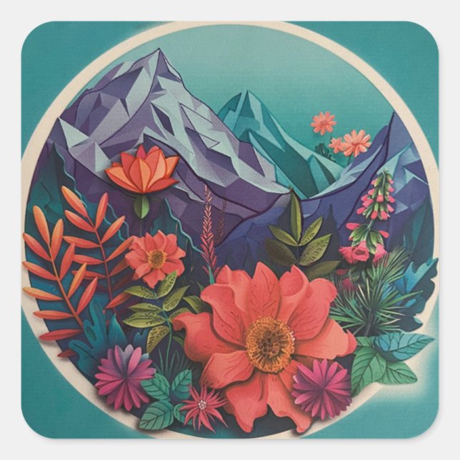 Mountain, Outdoor, Wild Flower Sticker (Front)