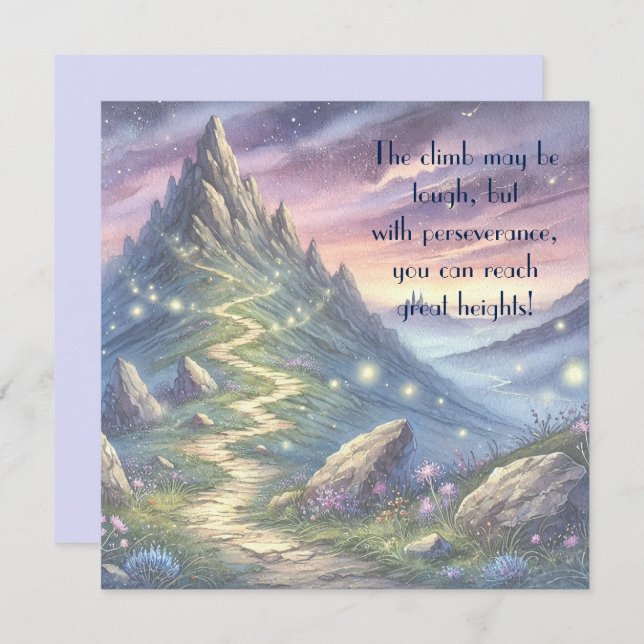 Mountain Path & Quote  Note Card (Front/Back)