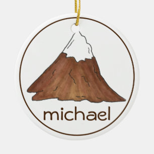 Mountain Peak Climbing Hiking Camping Mountaineer Ceramic Ornament