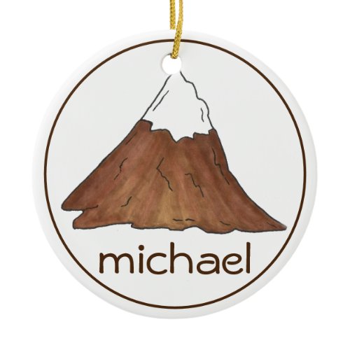 Mountain Peak Climbing Hiking Camping Mountaineer Ceramic Ornament