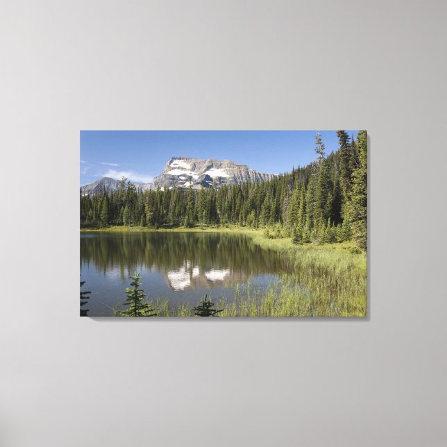 Mountain Peak Reflected In A Lake Canvas Print (Front)