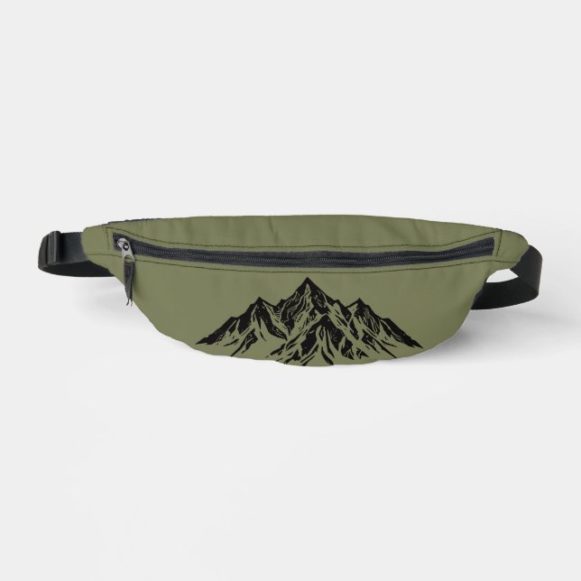 Mountain Peaks | Explore More Green Travel Hiking Fanny Pack (Front)