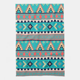 Mountain Peaks Geometric Tribal Pattern Kitchen Towel