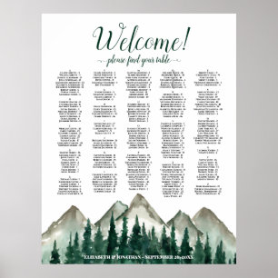 Mountain Peaks & Pine Alphabetical Seating Chart