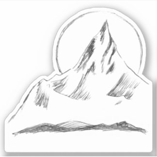 Mountain Peaks Sketch Sticker