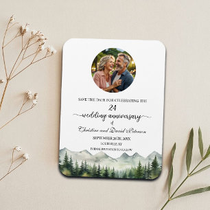 Mountain Pine 24 Wedding Anniversary Save the Date Magnet