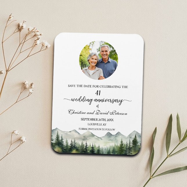 Mountain Pine 41 Wedding Anniversary Save the Date Magnet (Creator Uploaded)