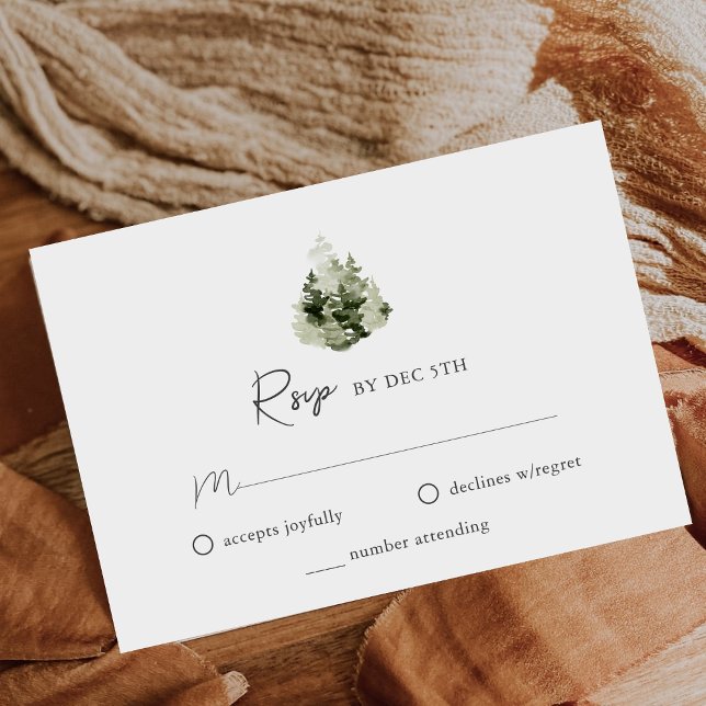Mountain Pine Forest Wedding RSVP Card (Creator Uploaded)