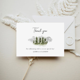 Mountain Pine Forest Wedding Thank You Card