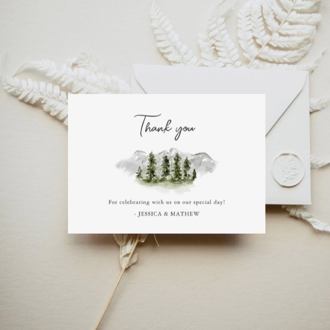 Mountain Pine Forest Wedding Thank You Card (Creator Uploaded)