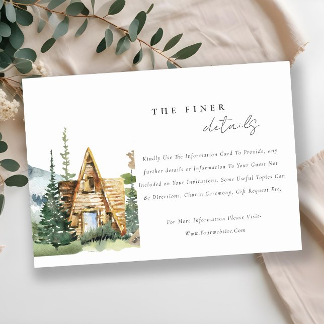 Mountain Pine Forest Wood Cabin Wedding Detail Enclosure Card (Creator Uploaded)
