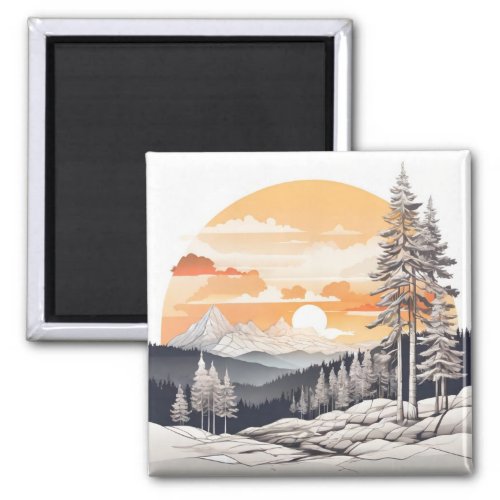 Mountain Pine Refrigerator Magnet _ Majestic Fores