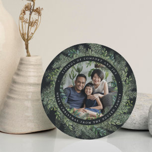 Mountain Pine Round Holiday Photo Card