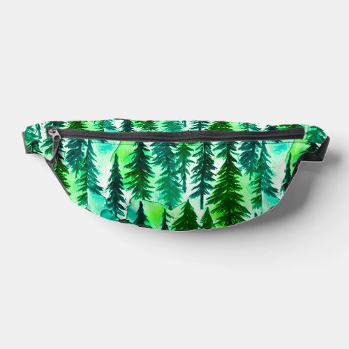 Mountain Pine Tree Forest Watercolor Fanny Pack