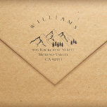 Mountain Pine-tree Landscape Return Address Rubber Stamp<br><div class="desc">The mountain pine-tree landscape return address stamp is perfect for families living in a mountainous area as well as outdoor enthusiasts! The rustic stamp features a mountain landscape with pine forest and elegant classic typography for your last name and address. Customize it and make it your own through the ´´Personalize´´...</div>