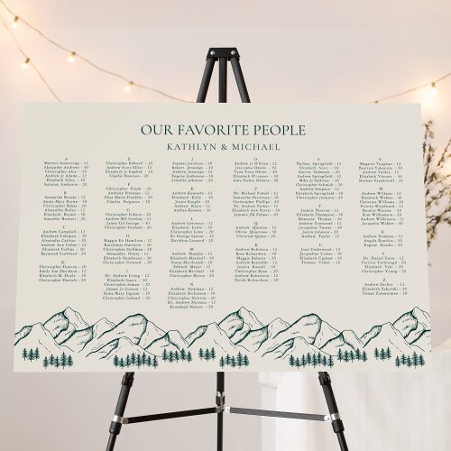 Mountain Pine Tree Outdoor Green Wedding Seating Foam Board