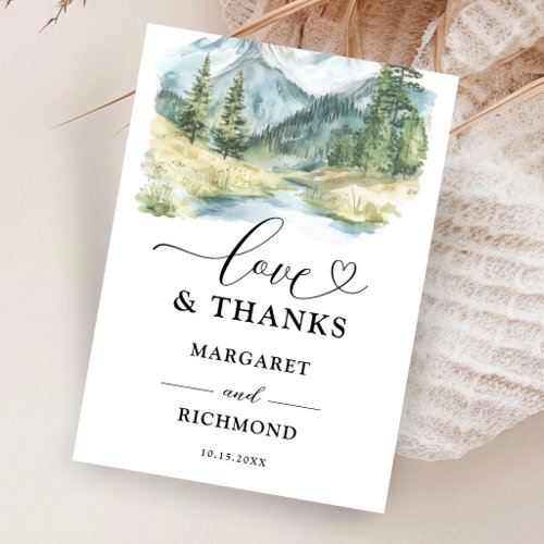 Mountain Pine Tree Simple Rustic Thank You Cards