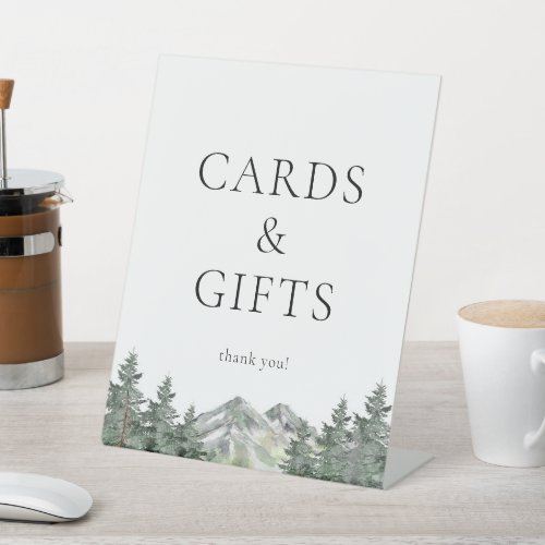 Mountain Pine Tree Wedding Cards and Gifts  Pedestal Sign