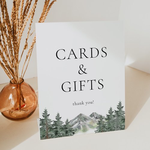 Mountain Pine Tree Wedding Cards and Gifts  Pedestal Sign