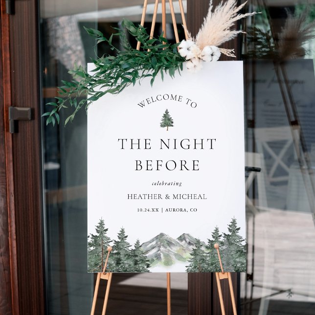 Mountain Pine Tree Wedding Rehearsal Dinner Sign (Creator Uploaded)