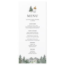 Mountain Pine Tree Winter Baby Shower  Menu