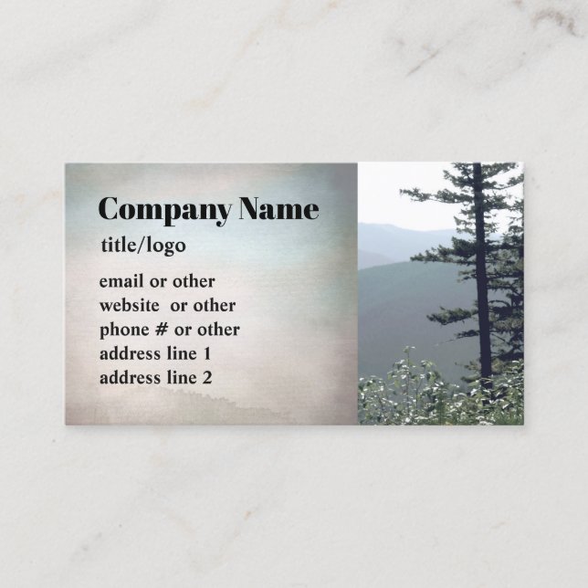 mountain pine trees business cards photo art (Front)