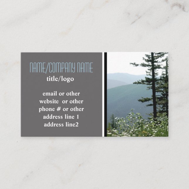 mountain pine trees business cards photo art (Front)