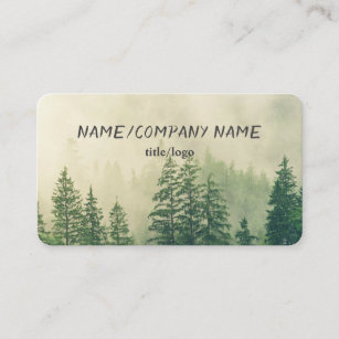 mountain pine trees custom business card photo art