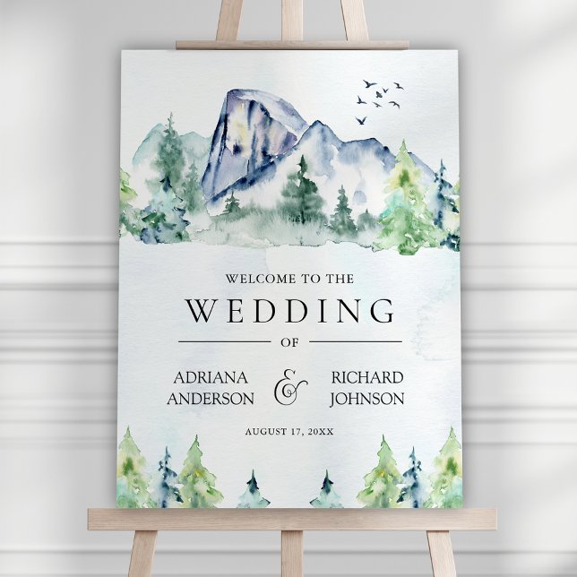 Mountain Pine Trees Forest Wedding Welcome Sign (Creator Uploaded)