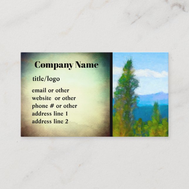 mountain pine trees nature art artistic  business card (Front)