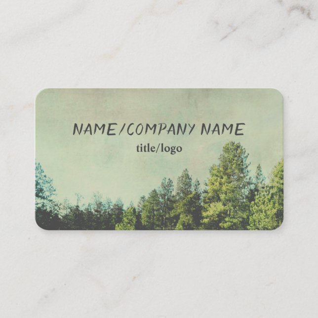mountain pine trees nature photo art business card (Front)