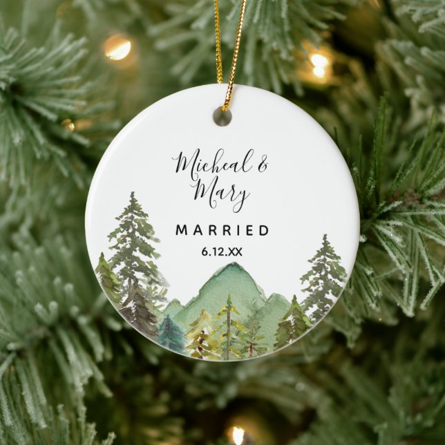 Mountain Pine Trees Wedding Ornament Gift (Tree)