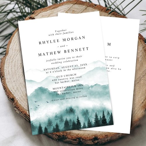 Mountain Pine Website Wedding Invitation