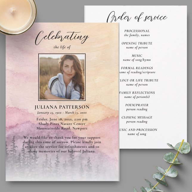 Mountain Pines Funeral Photo Program (Creator Uploaded)