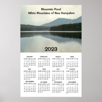 Mountain Pond 2023 Scenic Nature Calendar Poster