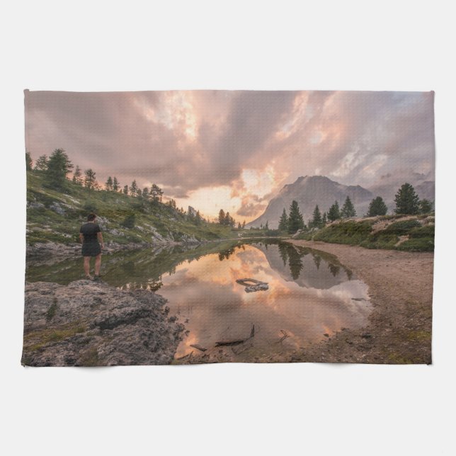 Mountain Pond hand towel (Horizontal)