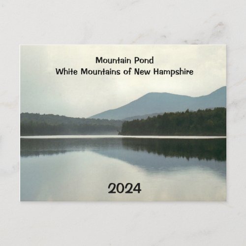 Mountain Pond  New Hampshire 2024 Back Calendar Postcard