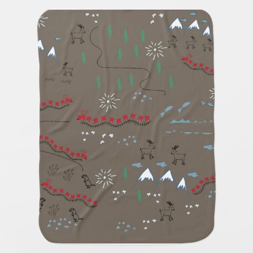 Mountain Prairie Sea Stream Landscape  Baby Blanket