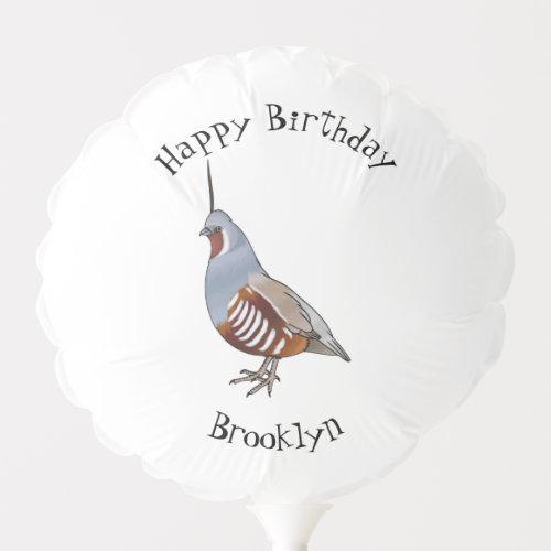 Mountain quail bird cartoon illustration balloon