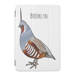 Mountain quail bird cartoon illustration  iPad mini cover