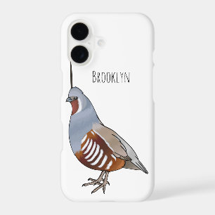 Mountain quail bird cartoon illustration iPhone 17 case
